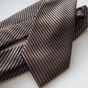 Grey/Blue striped Silk Tie Necktie Vintage Antique Menswear Office Formalwear